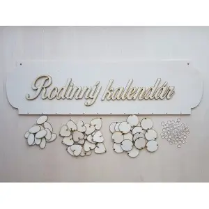 Wooden family calendar type A with the inscription "Family calendar" EN