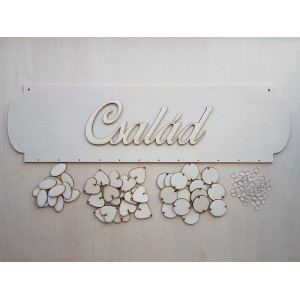 Holz Familienkalender Typ A mit der Aufschrift "Familie"