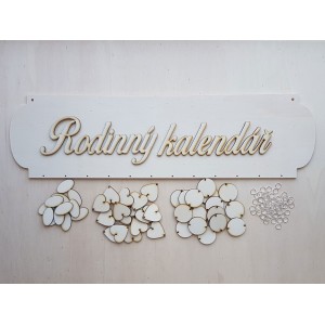 Wooden family calendar type A with the inscription "Family Calendar" EN