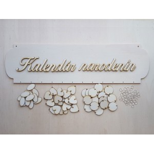 Wooden family calendar type A with the inscription "Birthday Calendar"