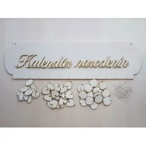 Wooden family calendar type A with the inscription "Birthday Calendar"