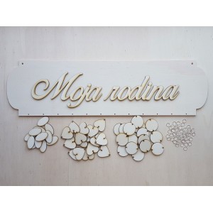 Wooden family calendar type A with the inscription "My family"