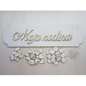 Wooden family calendar type A with the inscription "My family"