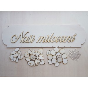 Wooden family calendar type A with the inscription "Our beloved"