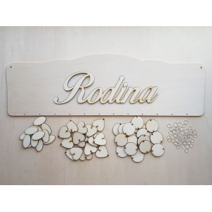 Holz Familienkalender Typ B mit der Aufschrift "Familie" SK