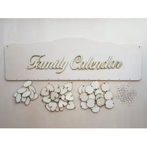 Wooden family calendar with clean edges type A with the inscription "Család or Naptár" | LYMFY.sk | Sets of family calendars
