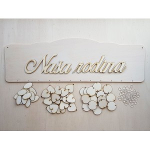 Familienterminkalender aus Holz Typ B mit der Aufschrift "Unsere Familie" SK