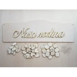 Wooden family calendar type B with the inscription "Our family" EN