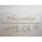 Drevený rodinný kalendár typ B s nápisom "Naša rodina" SK