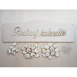 Holz Familienkalender Typ B mit der Aufschrift "Familienkalender" CZ