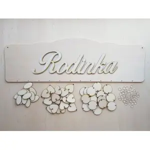 Wooden family calendar type B with the inscription "Family" EN