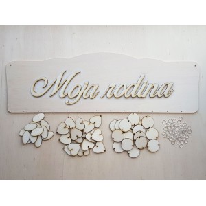 Holz Familienkalender Typ B mit der Aufschrift "Meine Familie"