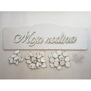 Wooden family calendar type B with the inscription "My family"