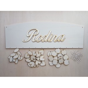Familienkalender aus Holz mit sauberen Kanten Typ B mit der Aufschrift "Rodina" | LYMFY.sk | Sets von Familienkalendern
