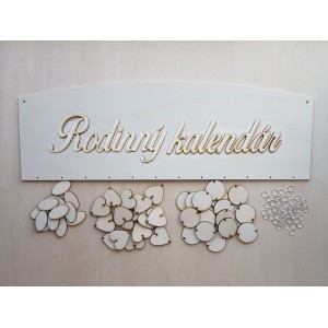 Wooden family calendar type C with the inscription "Family Calendar" EN