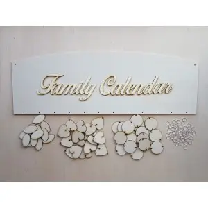 Family calendar lasered
