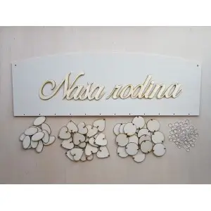 Wooden family calendar type C with the inscription "Our family"