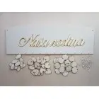 Holz Familienkalender Typ C mit der Aufschrift "Unsere Familie"