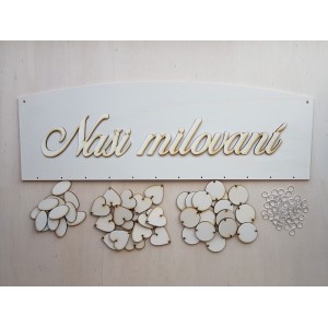 Holz-Familienkalender Typ C mit der Aufschrift "Unsere Geliebten"