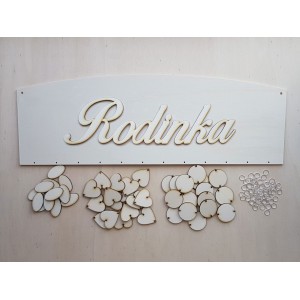 Holz Familienkalender Typ C mit der Aufschrift "Familienbande" SK