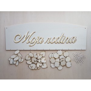 Holz-Familienkalender Typ C mit dem Aufdruck "Meine Familie"