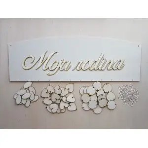 Wooden family calendar type C with the inscription "My family"