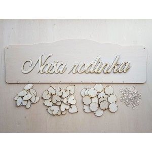 Holz Familienkalender Typ B mit der Aufschrift "Unsere Familie" SK