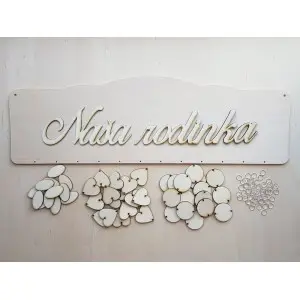 Holz Familienkalender Typ B mit der Aufschrift "Unsere Familie" SK