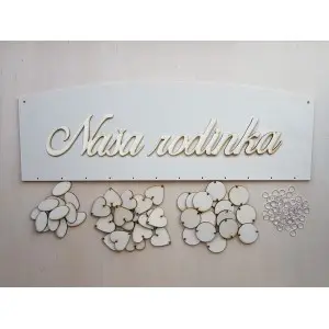 Wooden family calendar type C with the inscription "Our family"