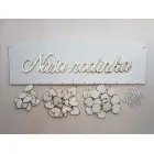 Holz-Familienkalender Typ C mit der Aufschrift "Unsere Familie"