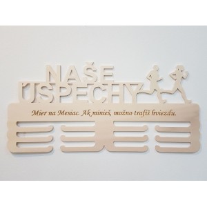 Drevený držiak na medaily "Naše úspechy" 45cm atletika 2