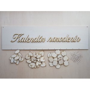Holz Familienkalender Typ D mit der Aufschrift "Geburtstagskalender"