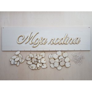 Wooden family calendar type D with the inscription "My family"