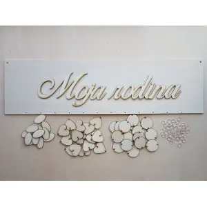 Wooden family calendar type D with the inscription "My family"