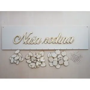 Wooden family calendar type D with the inscription "Our family"