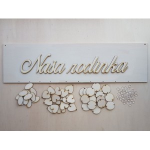 Holz-Familienkalender Typ D mit der Aufschrift "Unsere Familie"