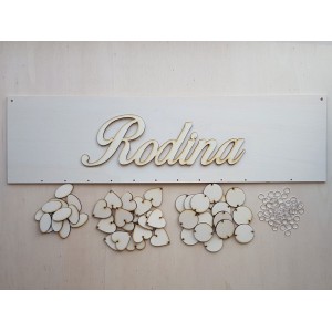 Holz-Familienkalender Typ D mit der Aufschrift "Familie"