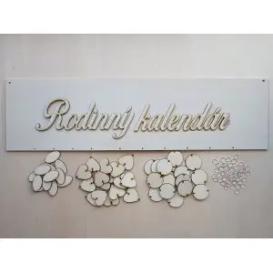 Wooden family calendar type D with the inscription "Family Calendar" EN