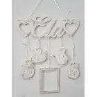 Geschenk für das Kind mit Namen und Herzchen und Daten + Bilderrahmen Ela