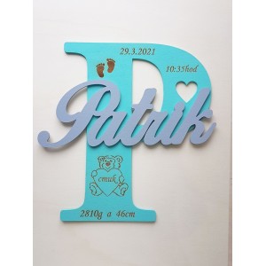 Wooden letters on the wall, height 20 cm - EMILY | LYMFY.sk | Names on the wall 30-80cm