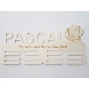 Wooden medal holder with laser engraving 45cm Weimaraner pointer 2