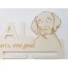 Holz-Medaillenhalter mit Lasergravur 45 cm Weimaraner
