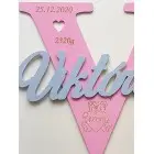 Drevené písmeno s menom a údajmi cca 30cm - Viktória