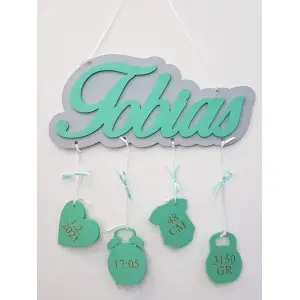 Gift from grandparents - Name with background and details - Tobias