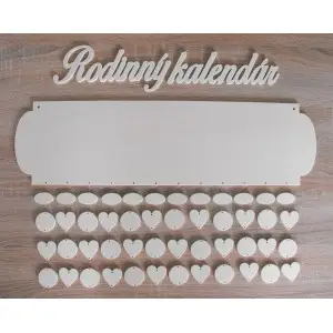 Wooden family calendar with clean edges type A with the inscription "Family Calendar"