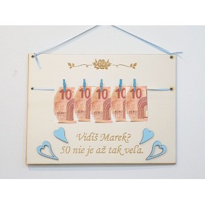 Holztafel 30x22cm zu sehen 50 ist nicht so viel - Marek