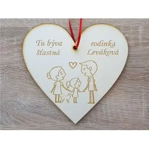 Door sign heart 150mm - for hanging