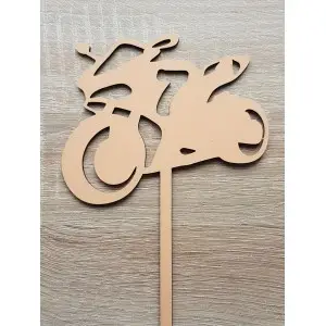 Wooden road motorcycle width 12cm painted