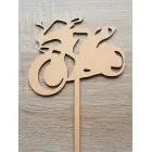 Wooden road motorcycle width 12cm painted