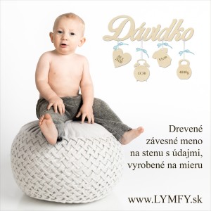 1 Holzname auf Geburtsurkunde Dávid | LYMFY.sk | Name mit Geburtsdaten – Name an der Wand